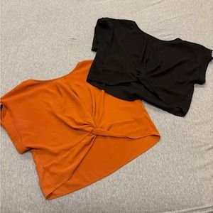Black & Orange Forever 21 Blouse